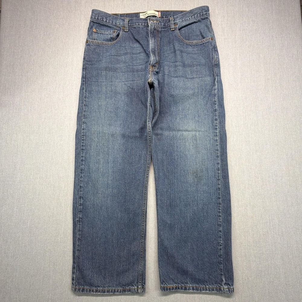 Vintage Y2K Levis 569 Mens 36x30 Loose Straight Baggy Wide Leg Jeans Blue Faded